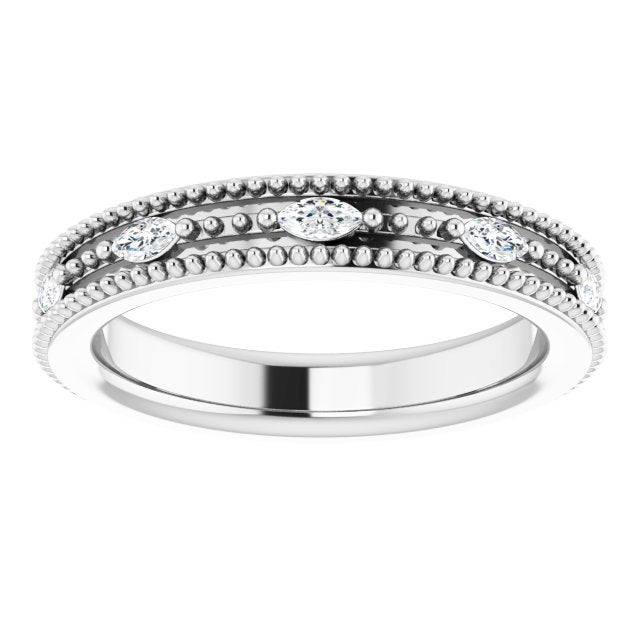 Platinum Natural Diamond Beaded Band – 1/3 CTW - view 8