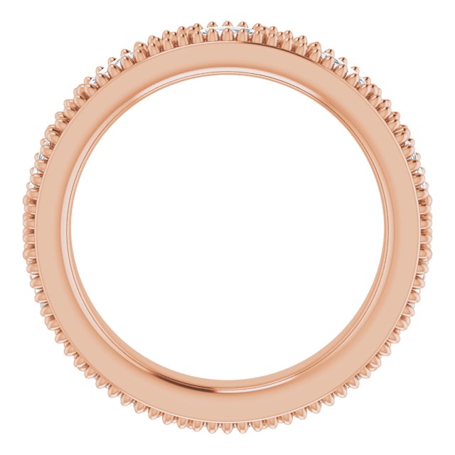 14K Gold Natural Diamond Beaded Band – 1/3 CTW - Rose Gold - view 7