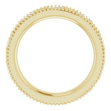 14K Gold Natural Diamond Beaded Band – 1/3 CTW - Yellow Gold - view 7