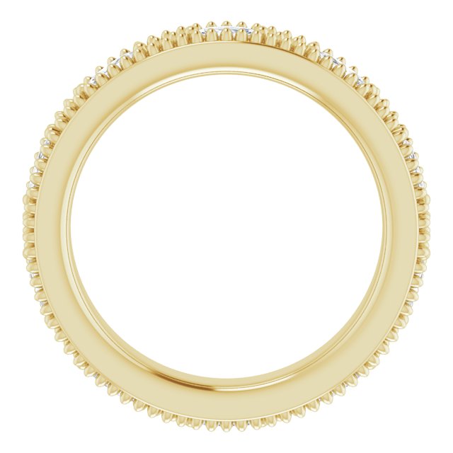14K Gold Natural Diamond Beaded Band – 1/3 CTW - Yellow Gold - view 7