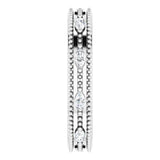 14K Gold Natural Diamond Beaded Band – 1/3 CTW - White Gold - view 9