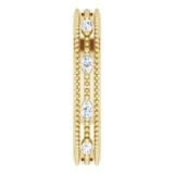 14K Gold Natural Diamond Beaded Band – 1/3 CTW - Yellow Gold - view 9