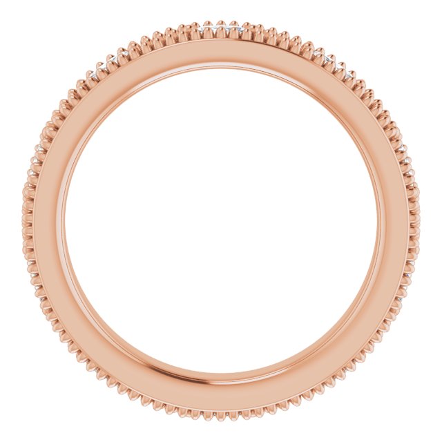 14K Gold Natural Diamond Beaded Band – 1/3 CTW - Rose Gold - view 7