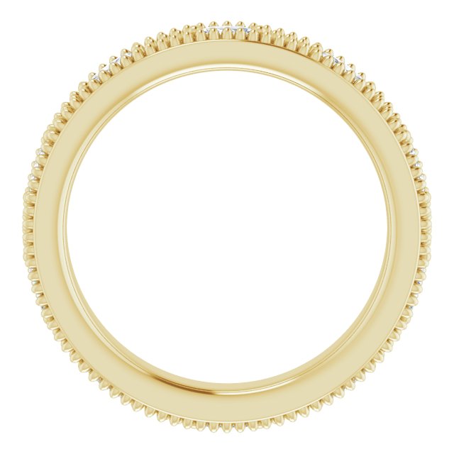 14K Gold Natural Diamond Beaded Band – 1/3 CTW - Yellow Gold - view 7