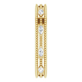 14K Gold Natural Diamond Beaded Band – 1/3 CTW - Yellow Gold - view 9