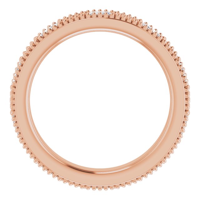 14K Gold Natural Diamond Beaded Band – 1/3 CTW - Rose Gold - view 7