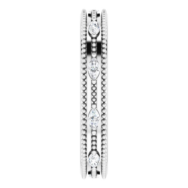 Platinum Natural Diamond Beaded Band – 1/3 CTW - view 9