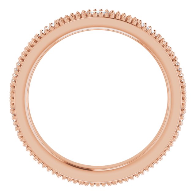 14K Gold Natural Diamond Beaded Band – 1/3 CTW - Rose Gold - view 7