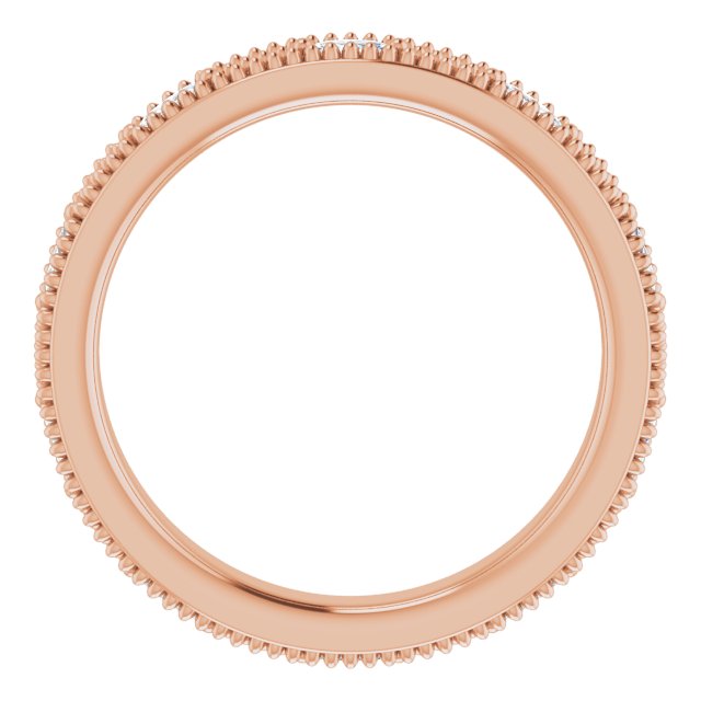 14K Gold Natural Diamond Beaded Band – 1/3 CTW - Rose Gold - view 7