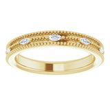 14K Gold Natural Diamond Beaded Band – 1/3 CTW - Yellow Gold - view 8