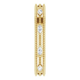 14K Gold Natural Diamond Beaded Band – 1/3 CTW - Yellow Gold - view 9