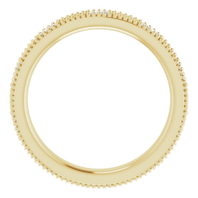 14K Gold Natural Diamond Beaded Band – 1/3 CTW - Yellow Gold - view 7