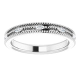 14K Gold Natural Diamond Beaded Band – 1/3 CTW - White Gold - view 8