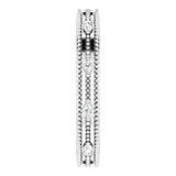 14K Gold Natural Diamond Beaded Band – 1/3 CTW - White Gold - view 9