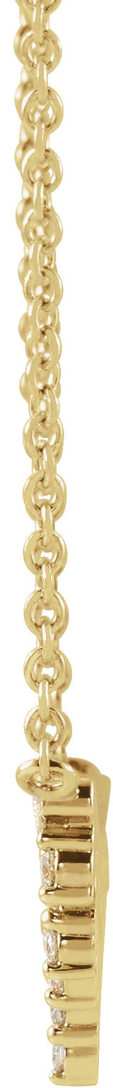14K Gold Round Natural Diamond Accented Bar Necklace III - Yellow Gold - view 2