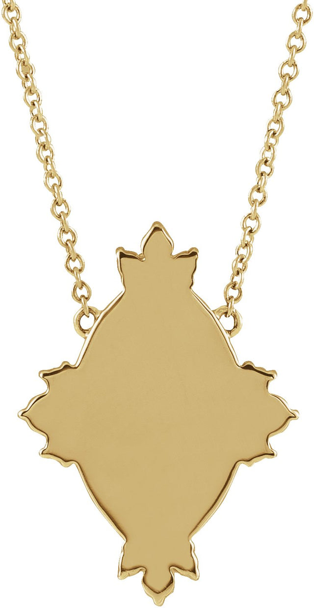 14K Gold Round Natural Diamond Miraculous Necklace - Yellow Gold - view 3