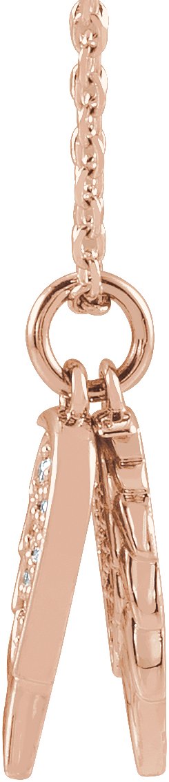 14K Gold Accented Angel Wings Necklace or Pendant - Rose Gold - view 2