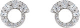 Platinum Round Natural Diamond Graduated Circle Earrings - view 2