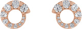 14K Gold Round Natural Diamond Graduated Circle Earrings - Rose Gold - view 2