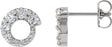 Platinum Round Natural Diamond Graduated Circle Earrings