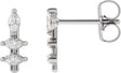 Platinum Natural Diamond Marquise Bar Earrings