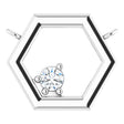 Platinum Round Natural Diamond Honeycomb Necklace – 0.06 CTW