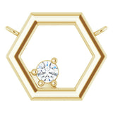 14K Gold Round Lab-Grown Diamond Honeycomb Necklace – 0.06 CTW - Yellow Gold