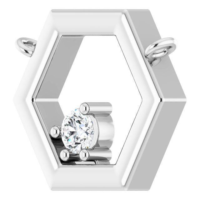14K Gold Round Lab-Grown Diamond Honeycomb Necklace – 0.06 CTW - White Gold - view 2