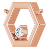 14K Gold Round Natural Diamond Honeycomb Necklace – 0.06 CTW - Rose Gold - view 2