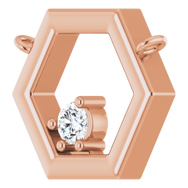 14K Gold Round Lab-Grown Diamond Honeycomb Necklace – 0.06 CTW - Rose Gold - view 2