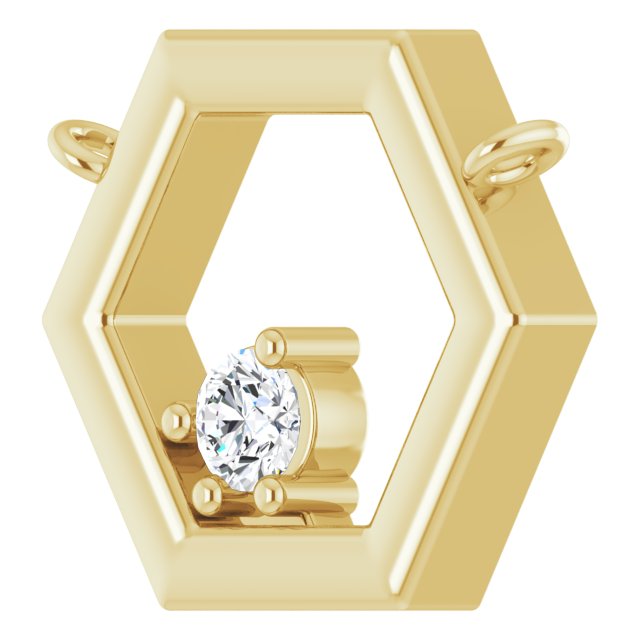 14K Gold Round Lab-Grown Diamond Honeycomb Necklace – 0.06 CTW - Yellow Gold - view 2