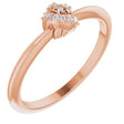 14K Gold Round Natural Diamond Accented Knot Ring II - Rose Gold