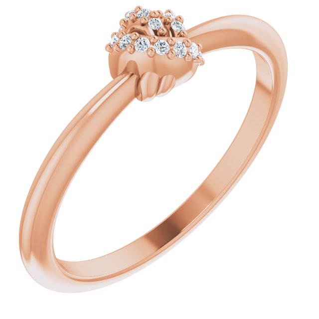 14K Gold Round Natural Diamond Accented Knot Ring II - Rose Gold
