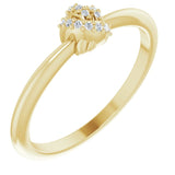 14K Gold Round Natural Diamond Accented Knot Ring II - Yellow Gold