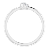 Platinum Round Natural Diamond Accented Knot Ring II - view 2