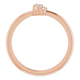 14K Gold Round Natural Diamond Accented Knot Ring II - Rose Gold - view 2