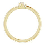 14K Gold Round Natural Diamond Accented Knot Ring II - Yellow Gold - view 2