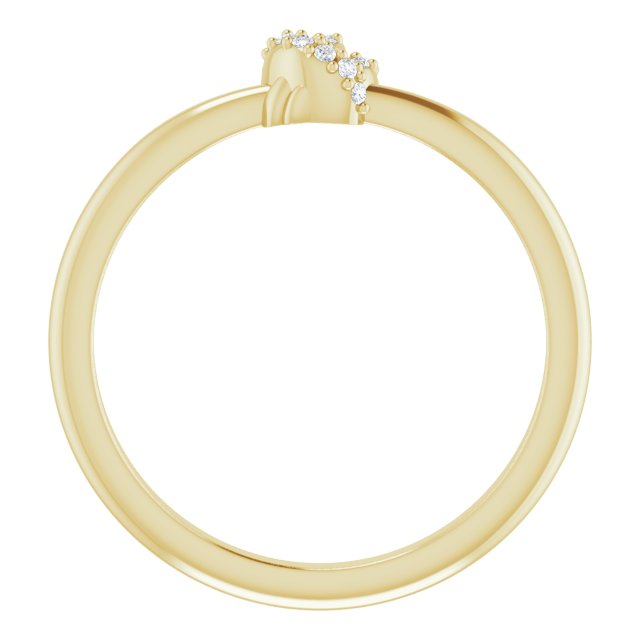 14K Gold Round Natural Diamond Accented Knot Ring II - Yellow Gold - view 2