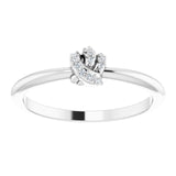 14K Gold Round Natural Diamond Accented Knot Ring II - White Gold - view 3