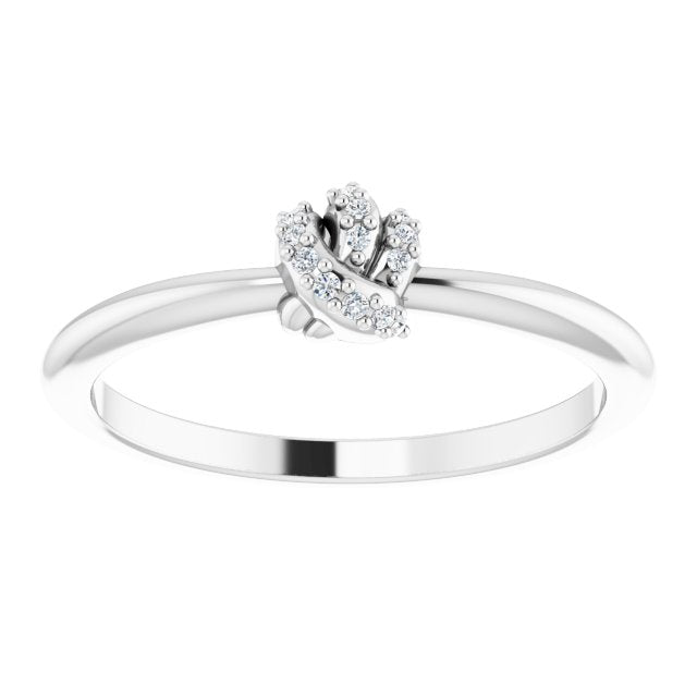Platinum Round Natural Diamond Accented Knot Ring II - view 3