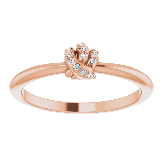 14K Gold Round Natural Diamond Accented Knot Ring II - Rose Gold - view 3