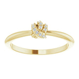 14K Gold Round Natural Diamond Accented Knot Ring II - Yellow Gold - view 3