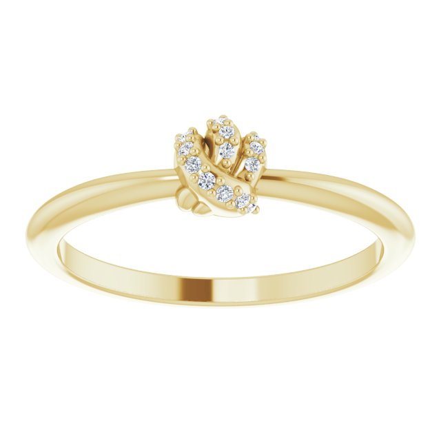 14K Gold Round Natural Diamond Accented Knot Ring II - Yellow Gold - view 3