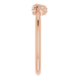 14K Gold Round Natural Diamond Accented Knot Ring II - Rose Gold - view 4