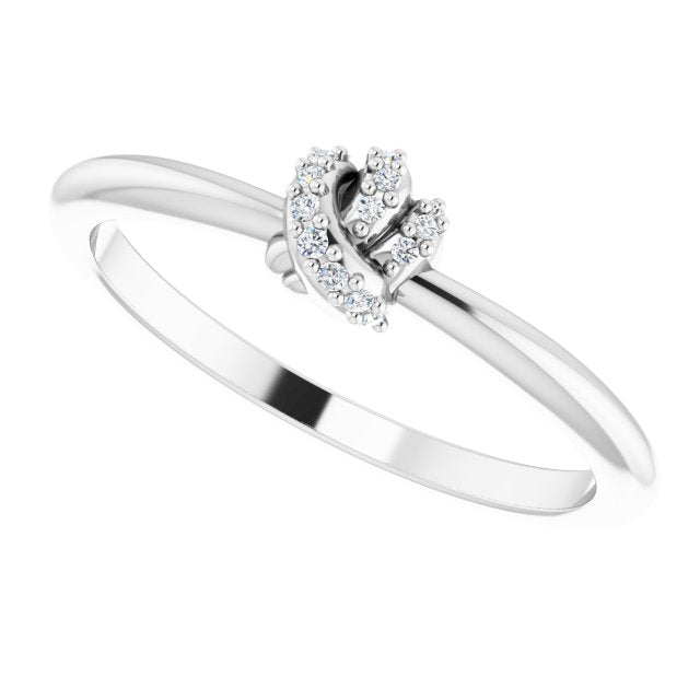 14K Gold Round Natural Diamond Accented Knot Ring II - White Gold - view 5