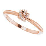 14K Gold Round Natural Diamond Accented Knot Ring II - Rose Gold - view 5