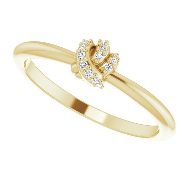 14K Gold Round Natural Diamond Accented Knot Ring II - Yellow Gold - view 5