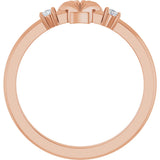 14K Gold Round Natural Diamond Seashell Ring - Rose Gold - view 2