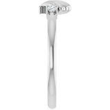 Platinum Round Natural Diamond Seashell Ring - view 4