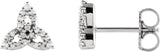 Platinum Round Natural Diamond Celtic-Inspired Trinity Earrings